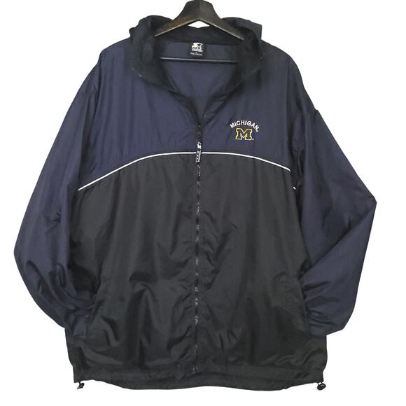 Vintage 90's Michigan Wolverines Starter Team Jacket Men's Sz XL Hooded - Picture 2 of 10